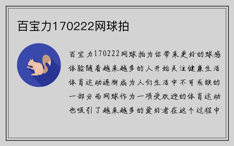 百宝力170222网球拍