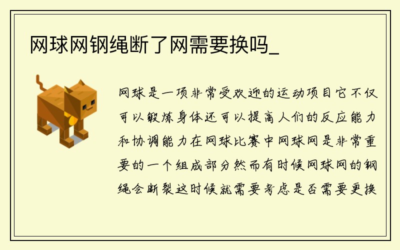 网球网钢绳断了网需要换吗_